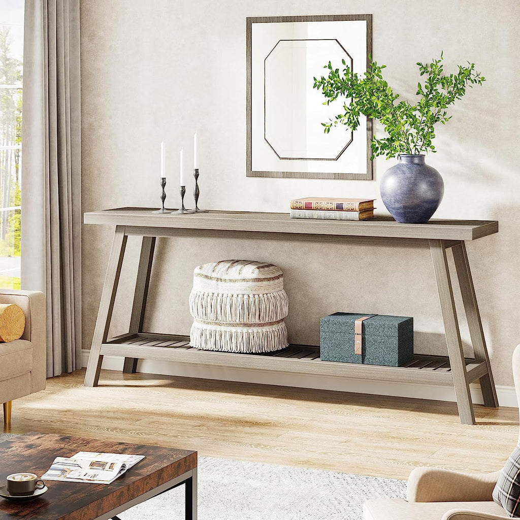 Grey Farmhouse Console Table U503567