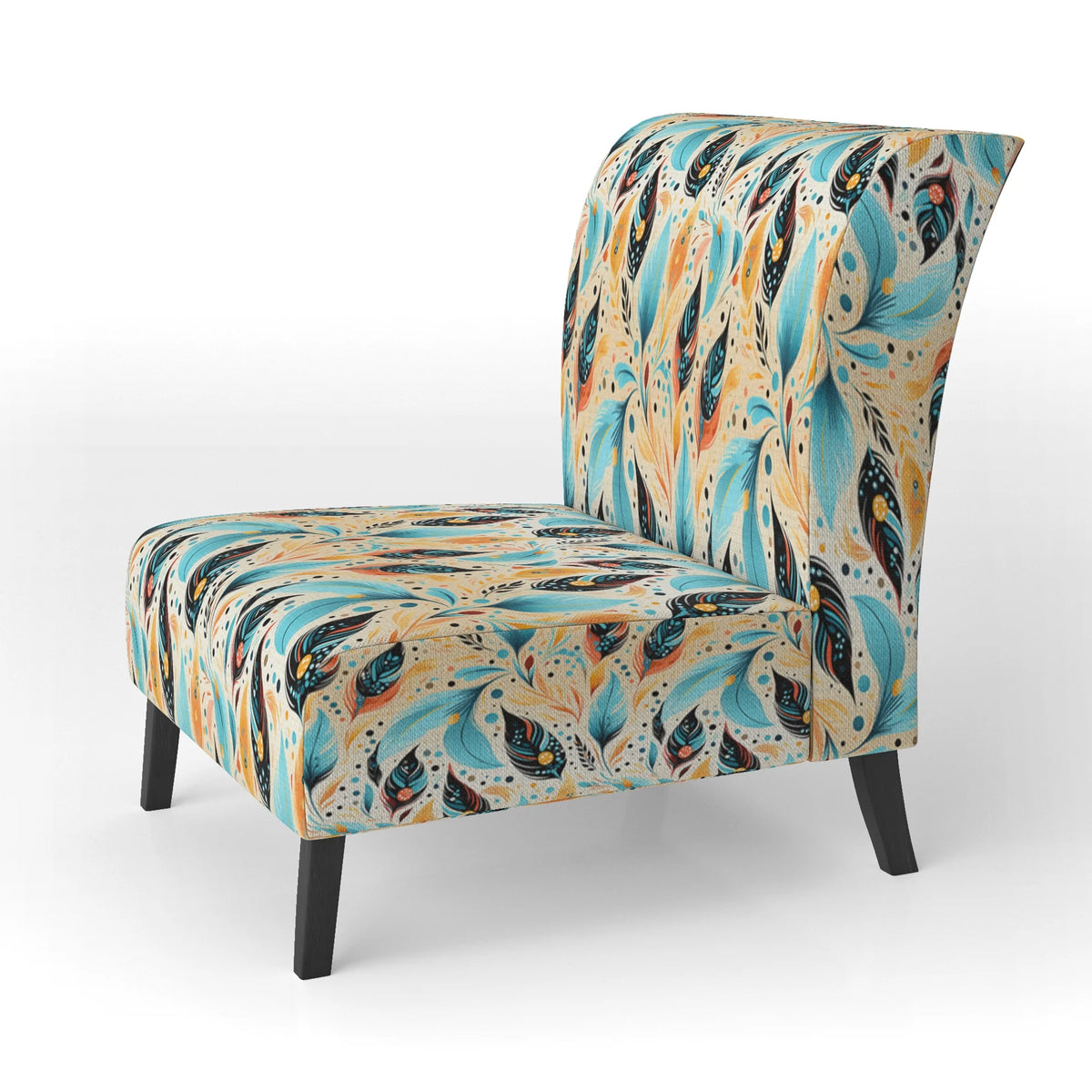 Upholstered Boho Accent Chair and Arm Chair D4361