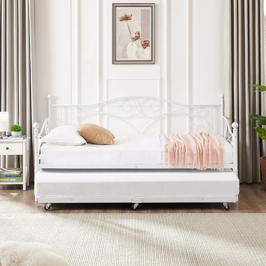 Twin White Trundle S644
