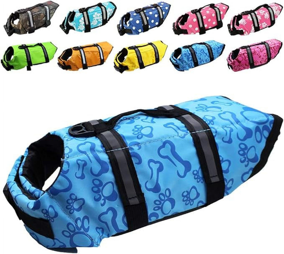 Blue Reflective Stripes Dog Life Jacket A583