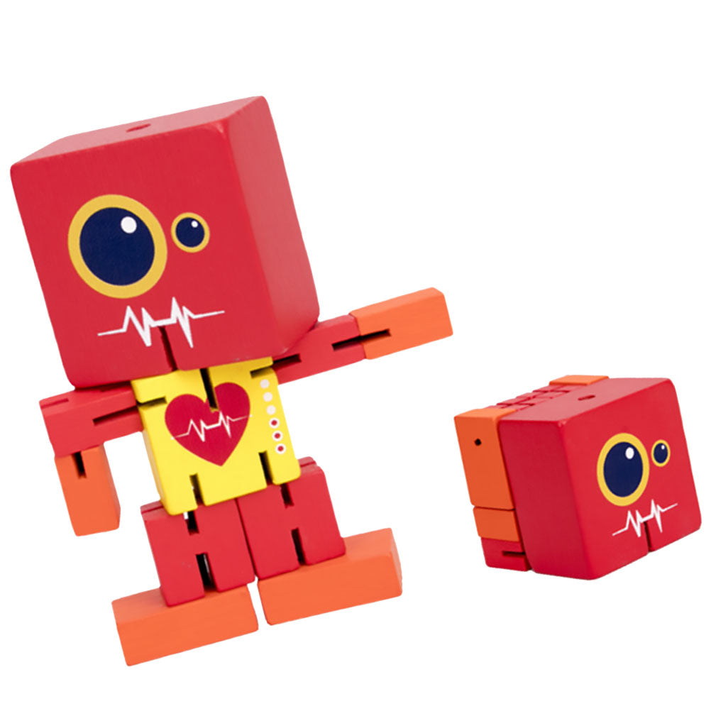 Red Wooden Robot Puzzle Toy C393726