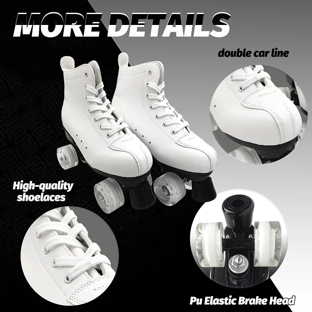 Retro White Quad Roller Skates (Size 10) Z828815