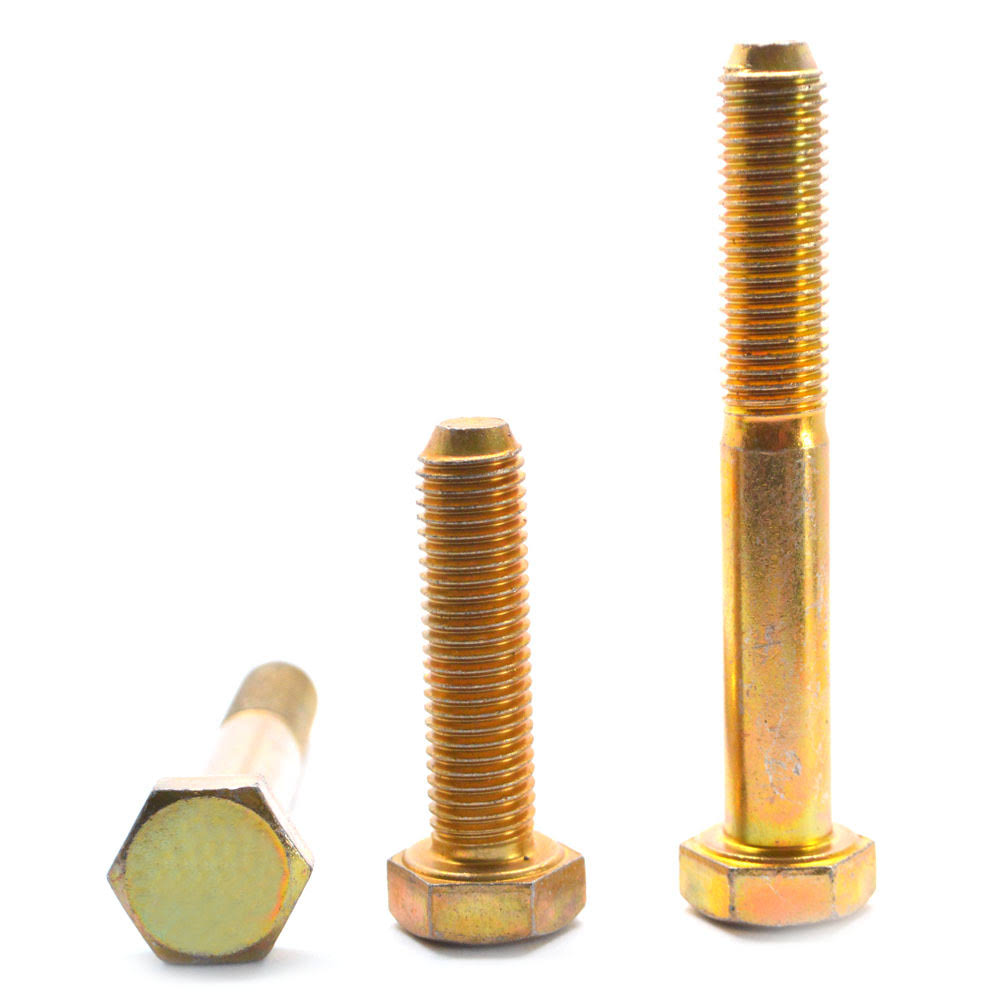 1/4x22-20 x 5 1/2x22 Coarse Thread Grade 5 Hex Cap Screw Medium Carbon Steel Yellow Zinc Plated E5910