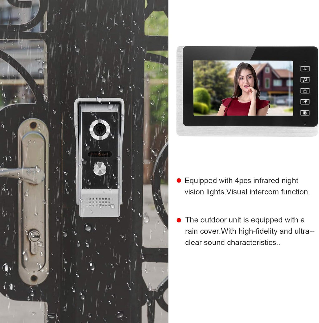 Wired Video Door Phone Intercom System with 7 Inch TFT LCD Monitor A142678