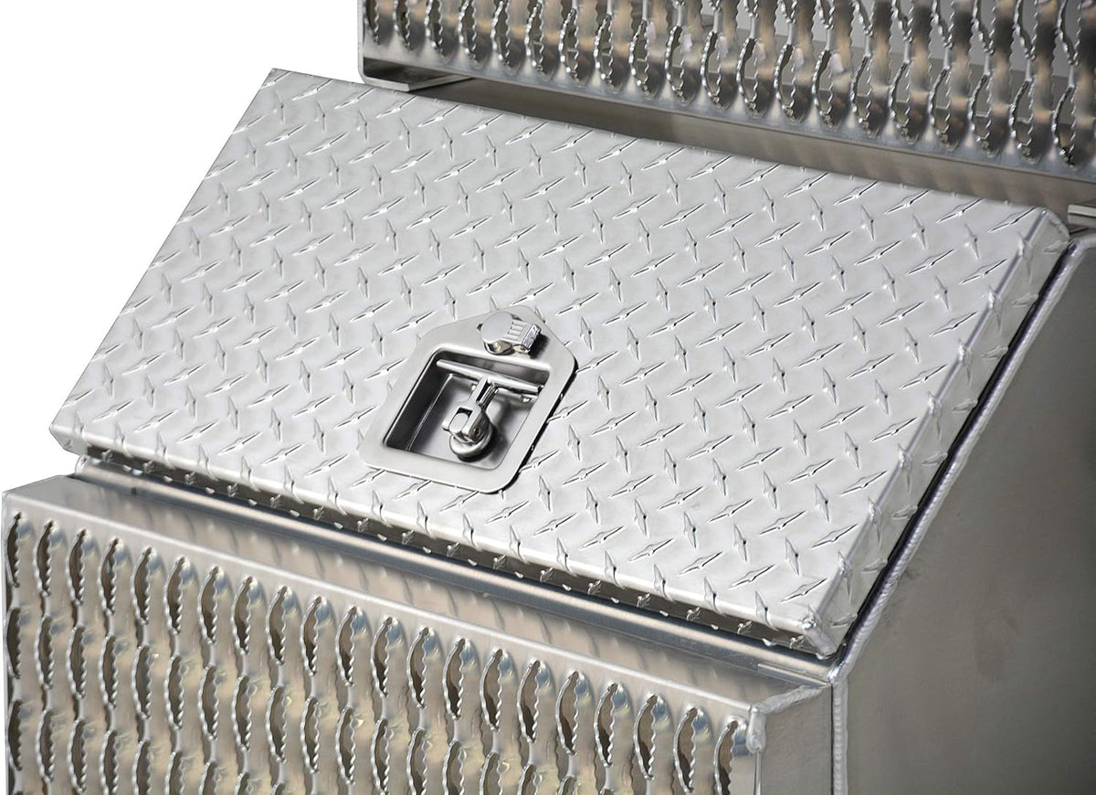 Heavy Duty Aluminum Semi Truck Side Storage Saddle Step Box 24" L x 25" W x 28" H X89448