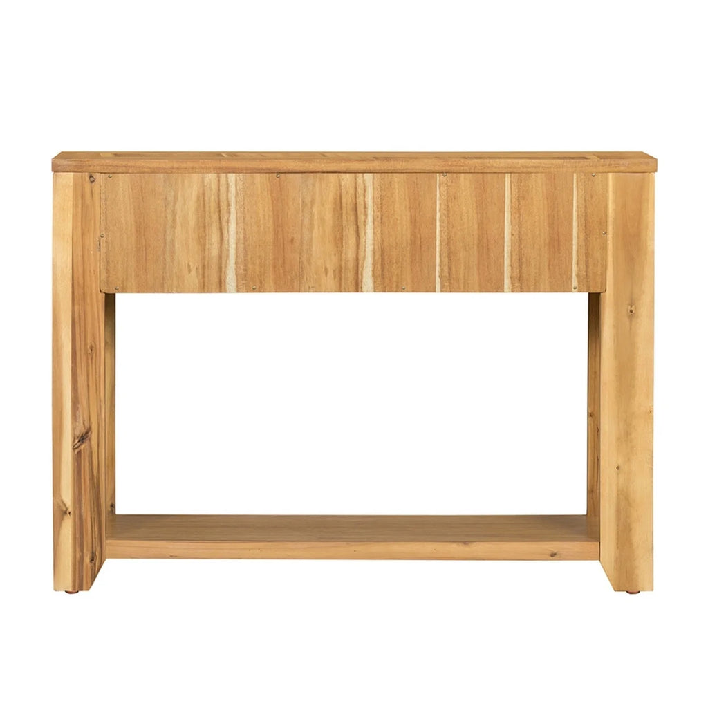 Walnut Brown Finish Acacia Wood Console Table with 2 Drawers A874585