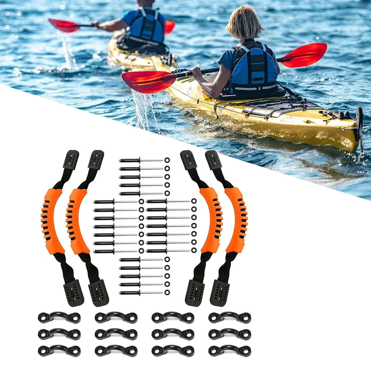 Orange Kayak Carry Handles with Screws Pad Eye K95072