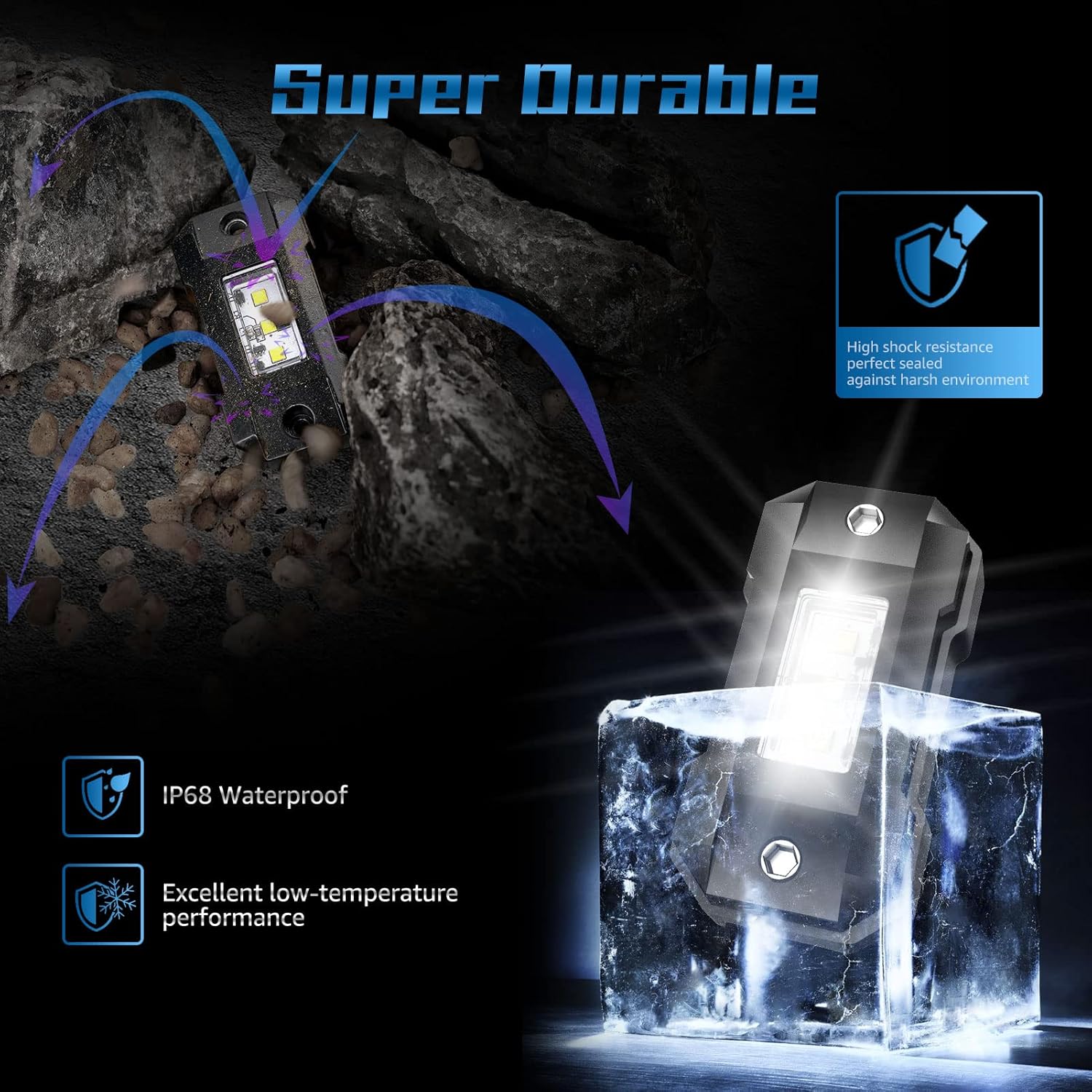 White 30 Pods Waterproof LED Rock Lights L5072