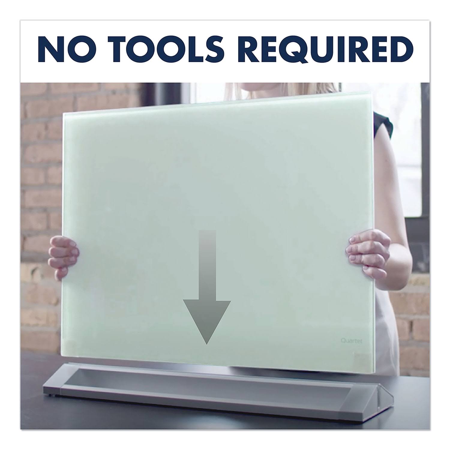 Whiteboard Desktop 17.01 in x 22.99 in Glass Magnetic Double-Sided X687278