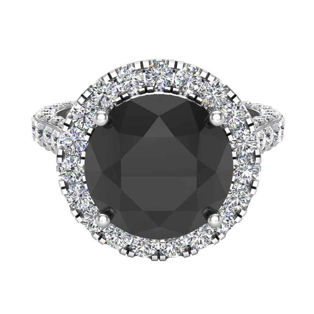 18K White Gold Halo Engagement Ring 5.50 Carat Q3581