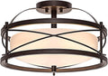 Bronze Metal Cage Semi Flush Mount Ceiling Light B856