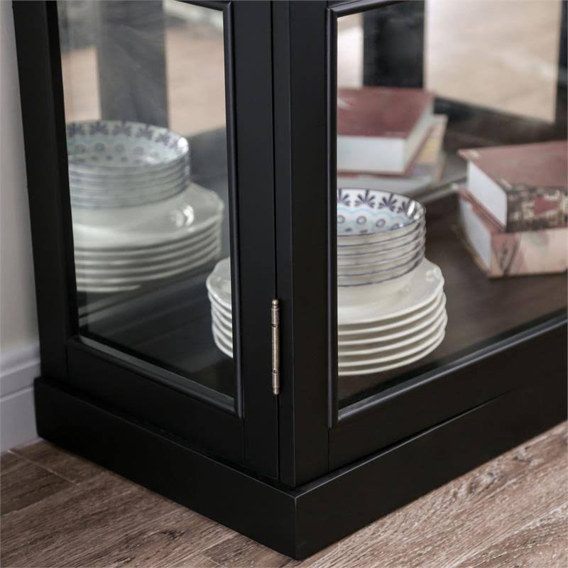 Black 5-Shelf Wood Curio Cabinet D3884