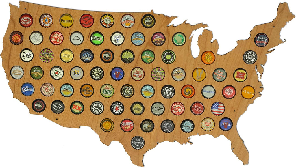 Large Maple Beer Cap Map S364