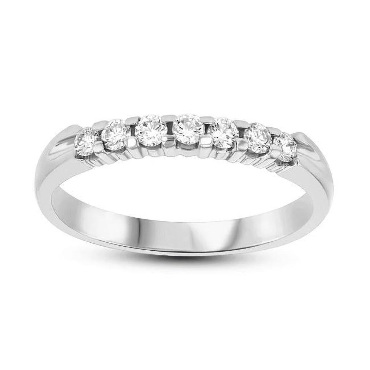 14K Gold 7 Stone Diamond Band Ring Size 7 G5753