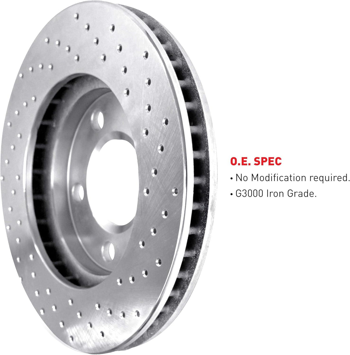 Silver Zinc Cross Drilled Brake Rotors Kit with Semi-Metallic Brake Pads H52924