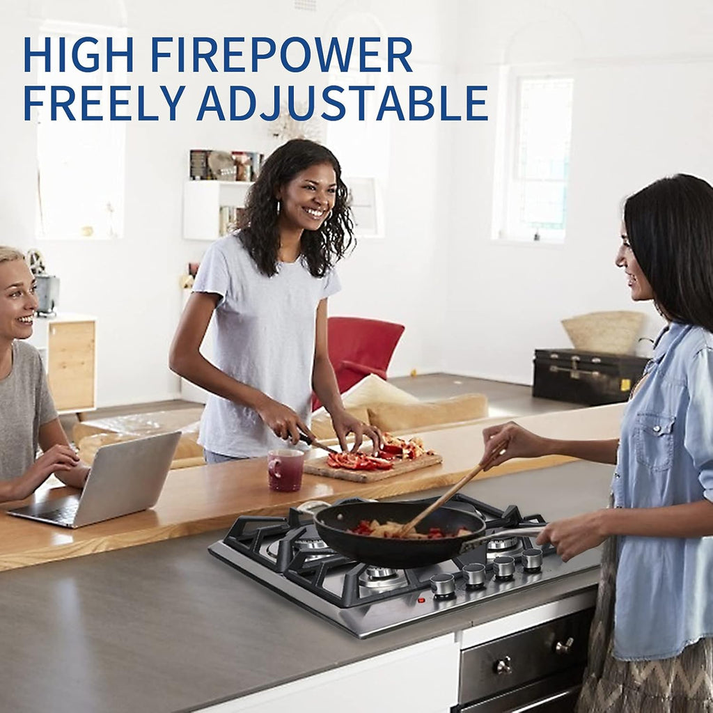 24×20 Inches Stainless Steel Gas Cooktop with 3 Sealed Burners +1 Electric Stove T340