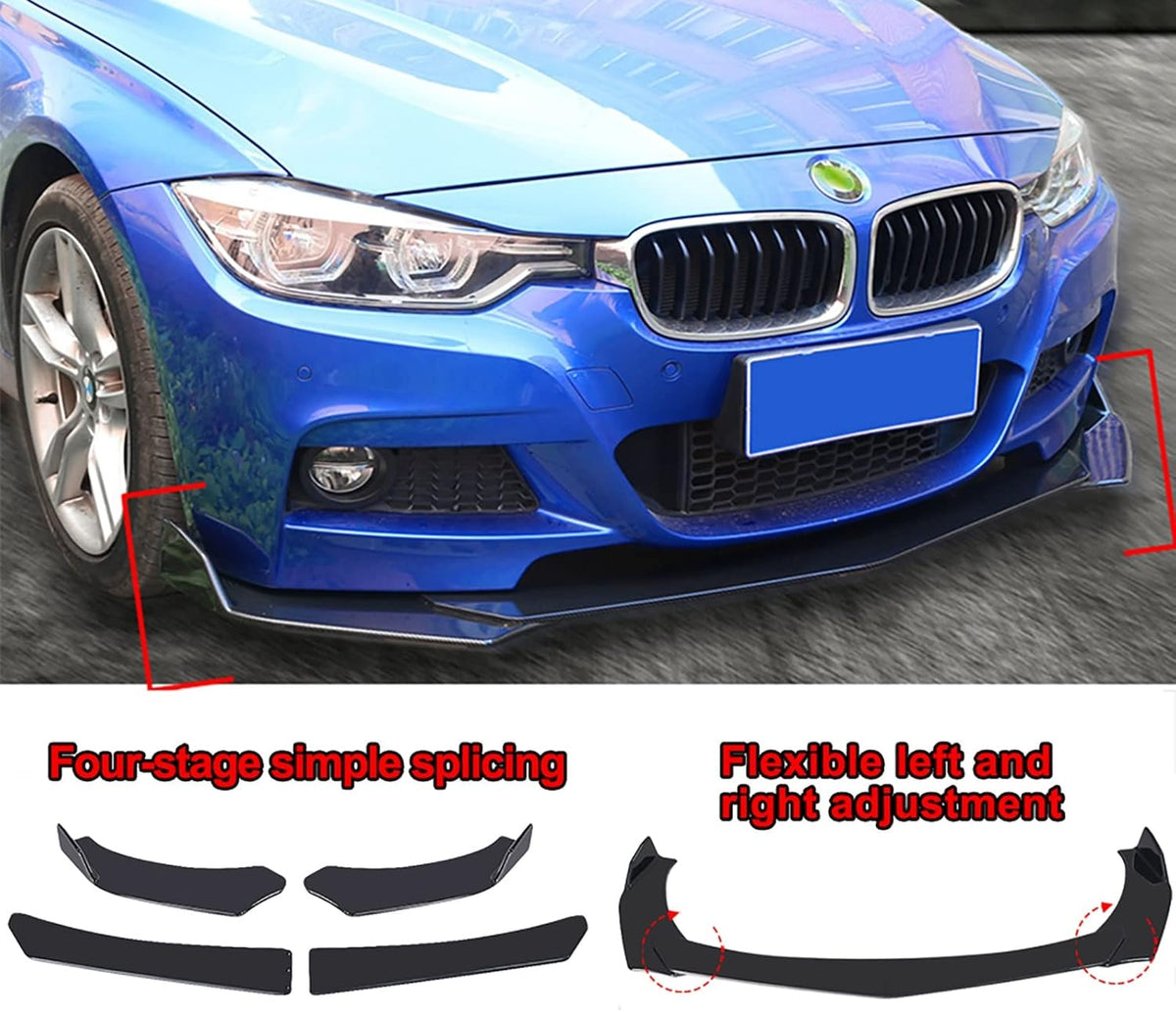 Universal Front Bumper Lip Chin Spoiler PP Pack of 2 H84313
