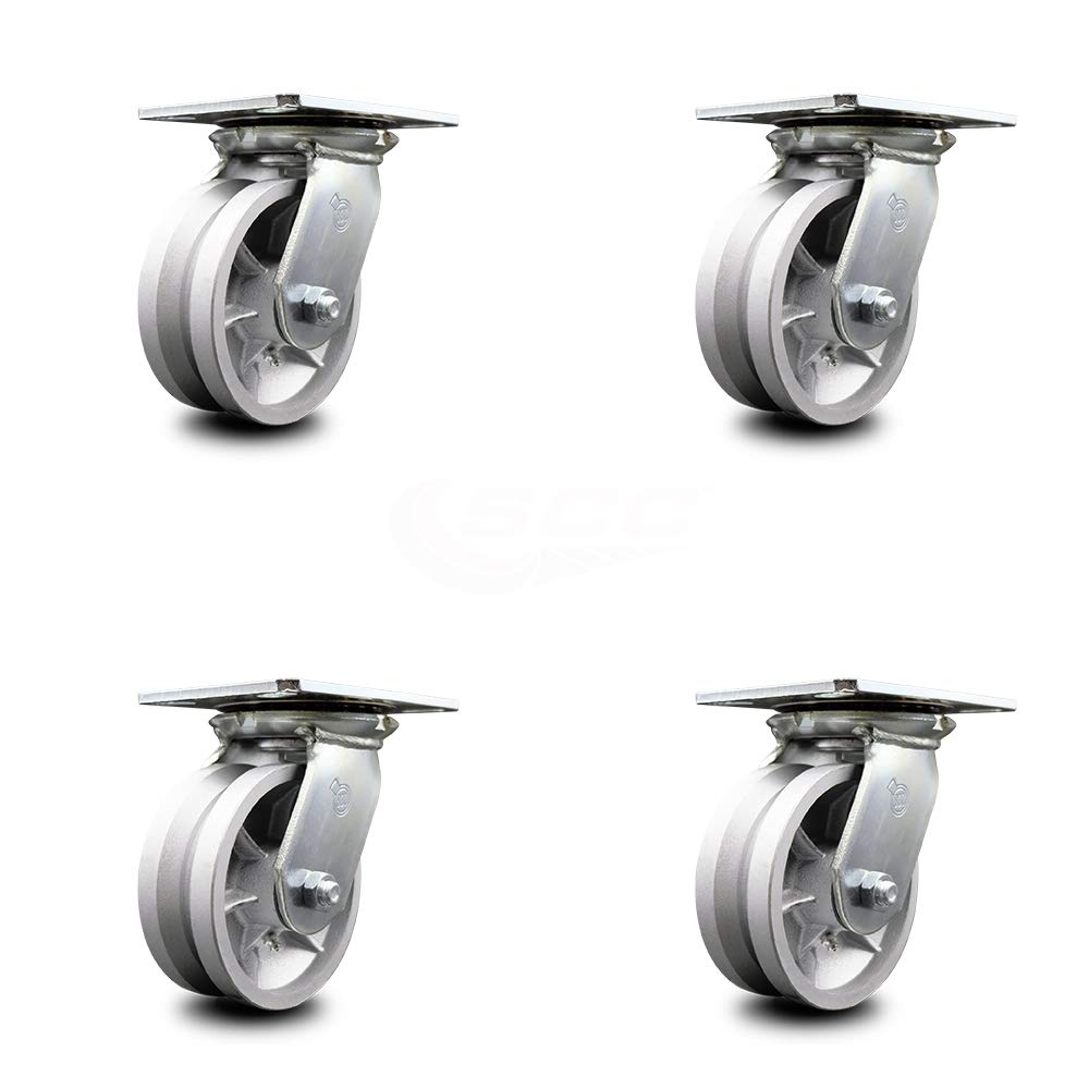 Heavy Duty Swivel Caster with 8 x 2 Silver Wheel, Pack of 2 S838757