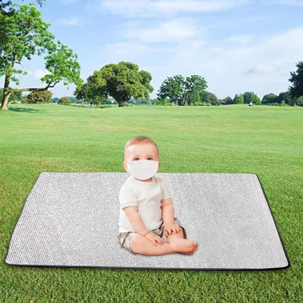 Camping Mat Aluminum Foil Sleeping Mattress Pad Waterproof Folding Insulation Foam Sleeping Mat 200cmx300cmx0.5cm C296521