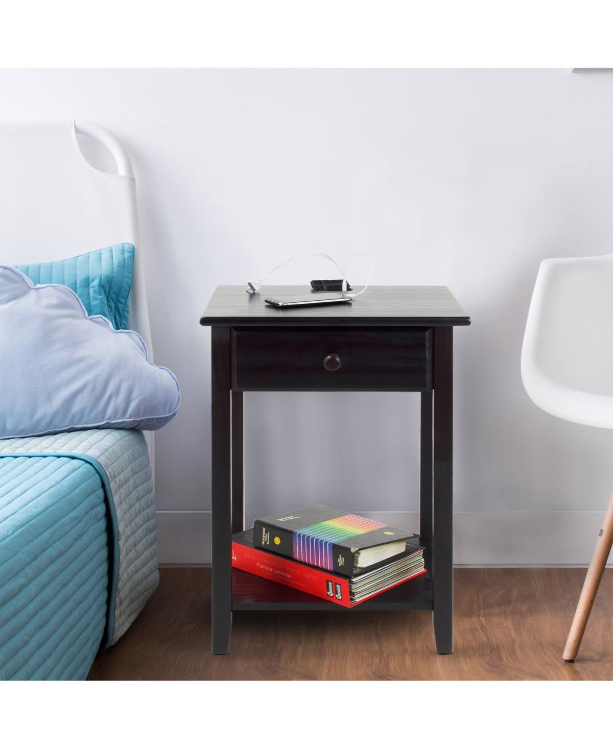 White Nightstand with USB Port R6755