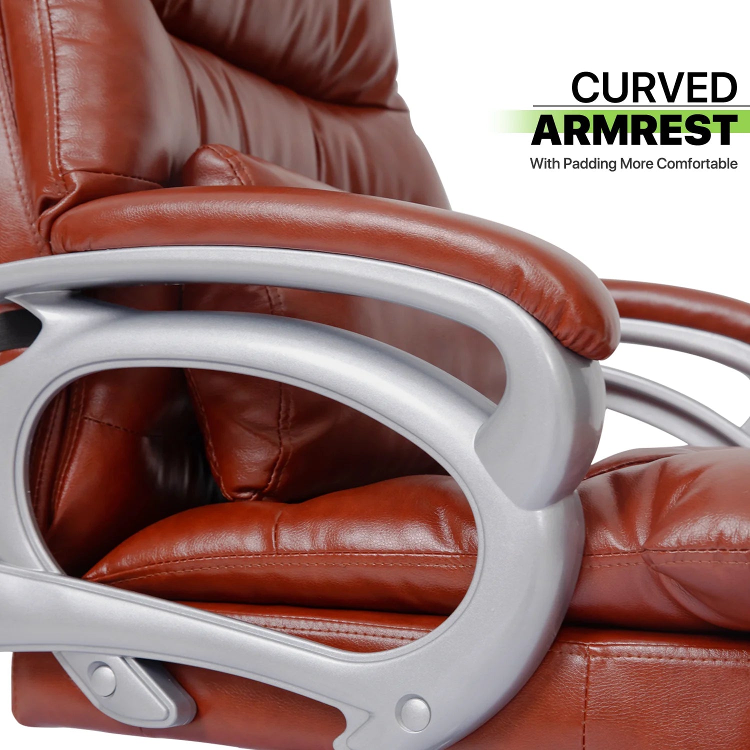 Brown PU Leather Swivel Office Chair Q469705