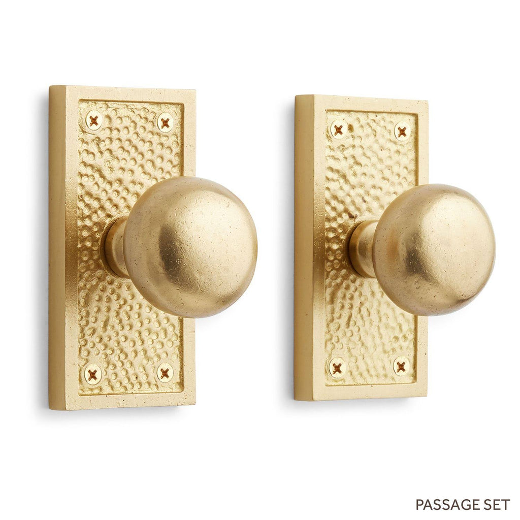 Antique Copper Passage Door Knobset F5375