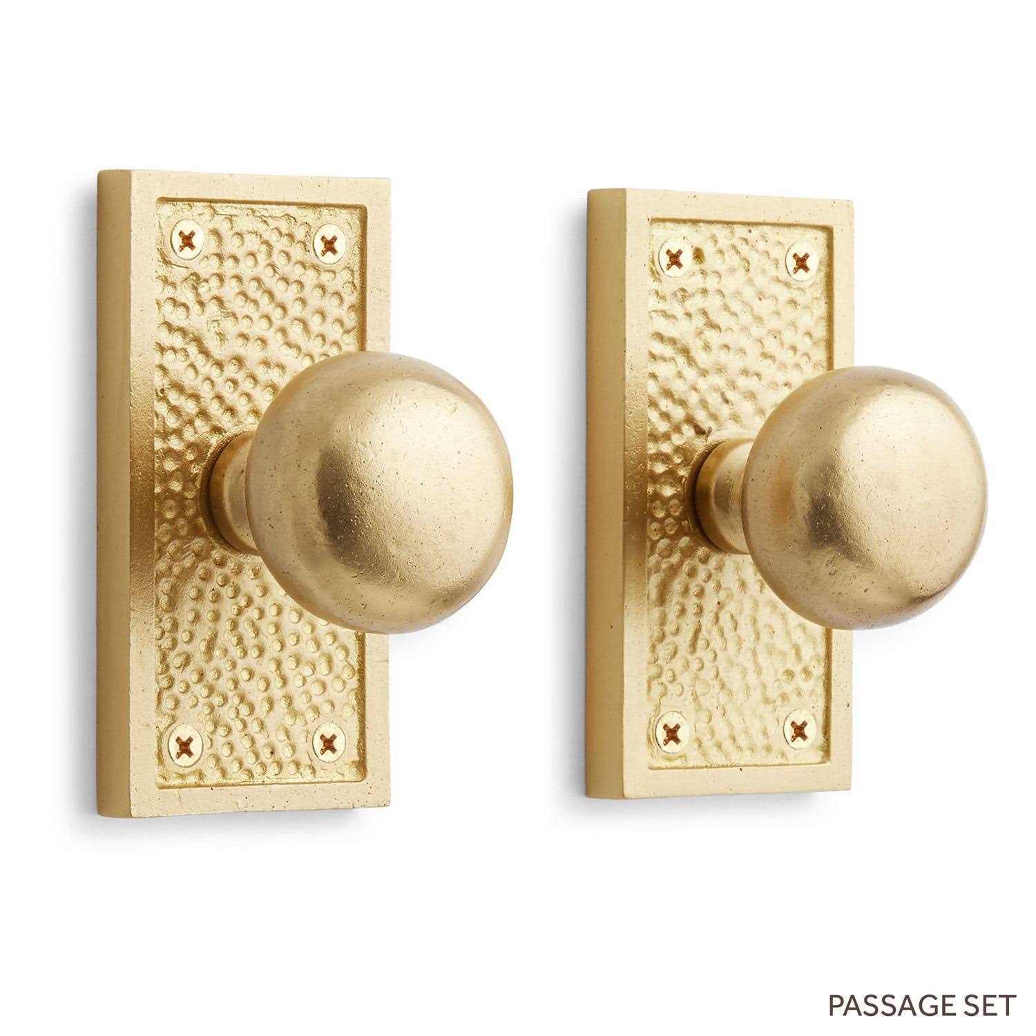 Antique Copper Passage Door Knobset F5375