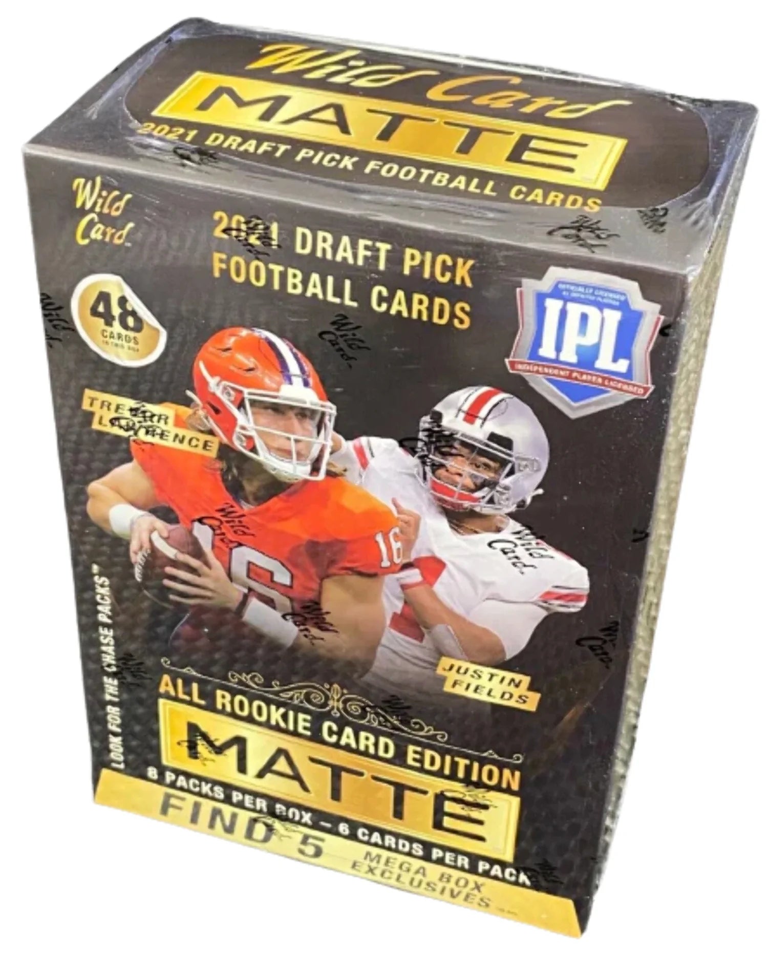 2021 Wild Card Draft Pick Football Black Matte Hobby Mega Box L66842