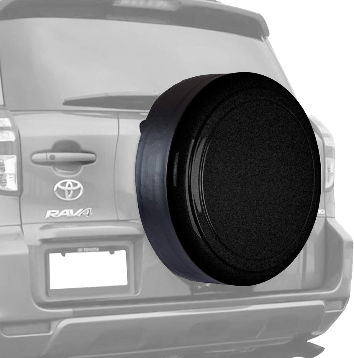 Rigid Tire Cover for Toyota RAV4, Hard Plastic Face & Vinyl Band, Black Textured L61630
