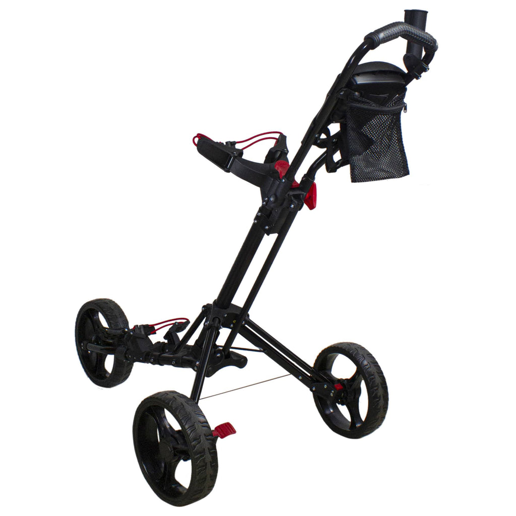 Black Easy Folding 3 Wheel Golf Bag Push Cart O8076