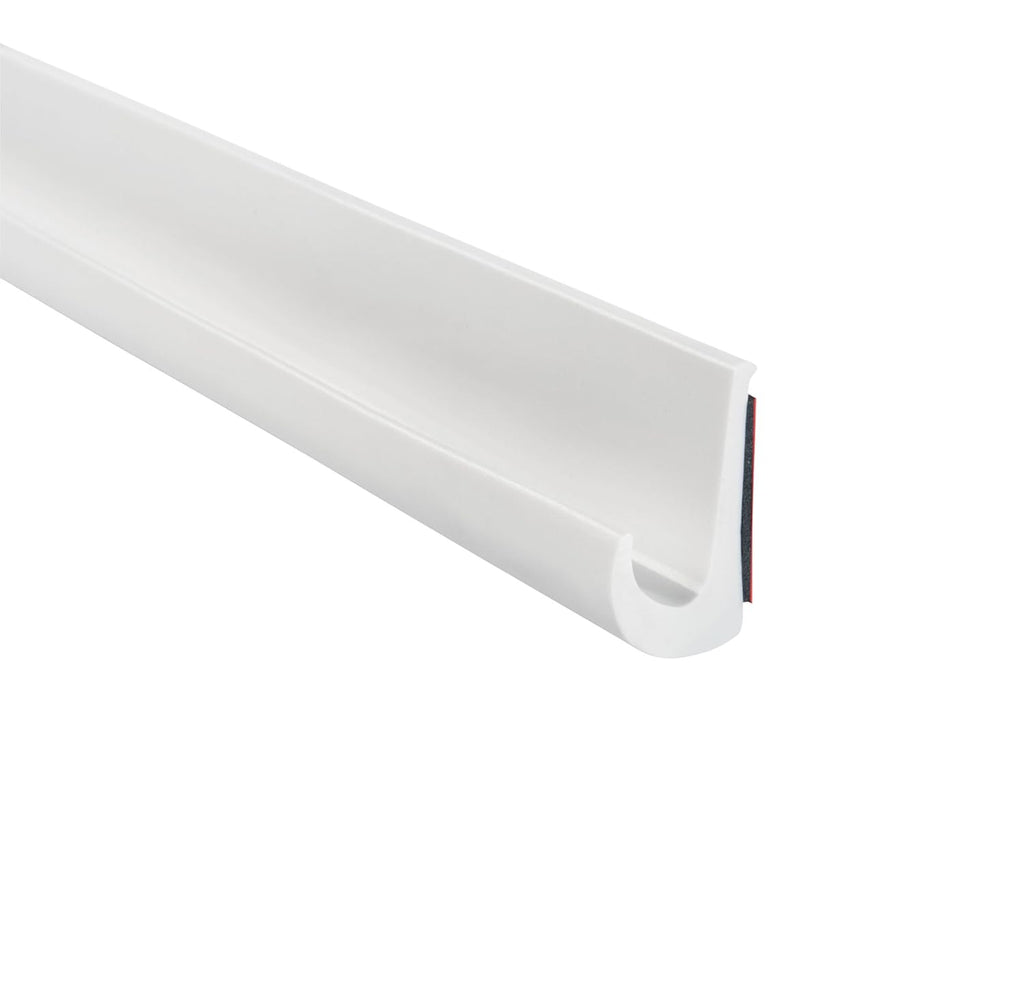 White PVC Plastic Drip Rail Molding, 125’ Length, Pack of 2 X49249