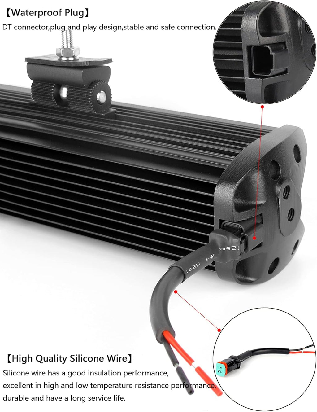 Off Road LED Light Bar 14 Inch 60W Single Row Flood Beam Waterproof E969909