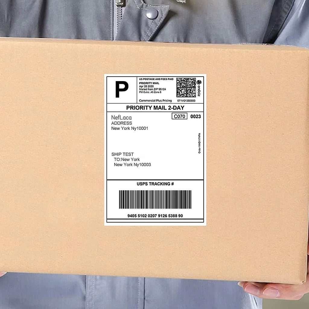 Half Sheet Labels with Rounded Corner, White Shipping Labels - 5-1/2" X 8-1/2" - 400 Labels R326