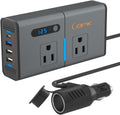 200W Car Power Inverter DC 12V to 110V with USB and Type C Ports Pack of 2 T13342