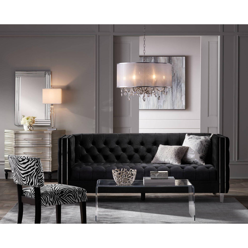 Zambia Zebra Print Accent Chair with Velvet Fabric O23735