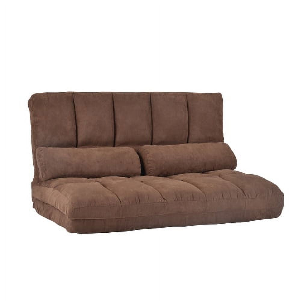 Brown Adjustable Backrest Double Chaise Lounge Sofa V176