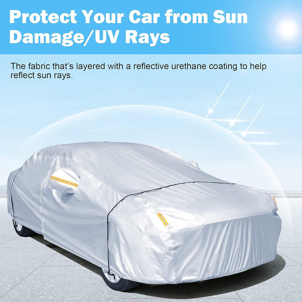 6-Layers Waterproof Car Covers with Night Reflective O423085
