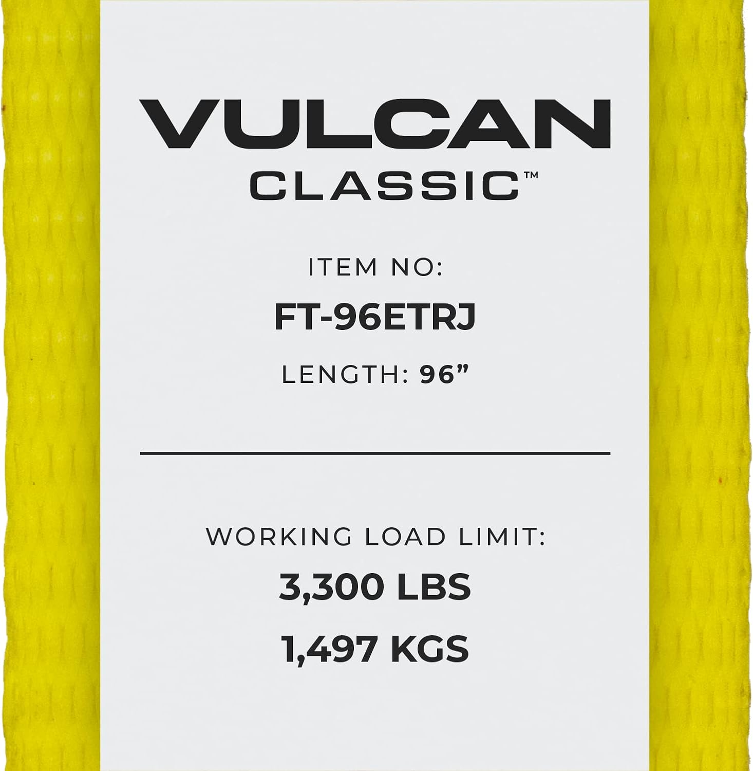 Classic Yellow Car Tie Down with Frame Hook Cluster - 96 Inch - 2 Pack U2654