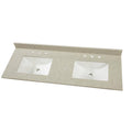 Engineered Marble Vanity Top with White Double Trough Sink X6168