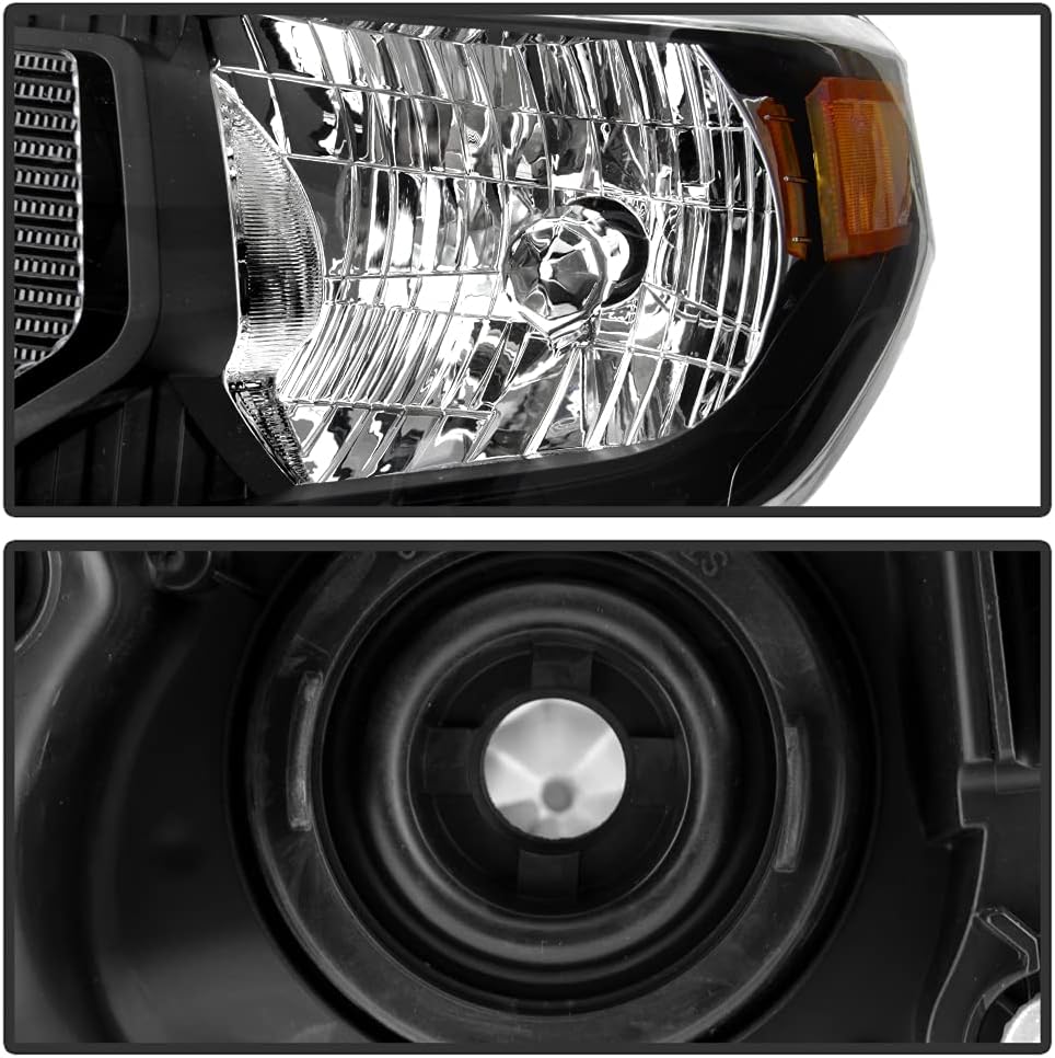 Black Housing Headlights Headlamps Pair R9174