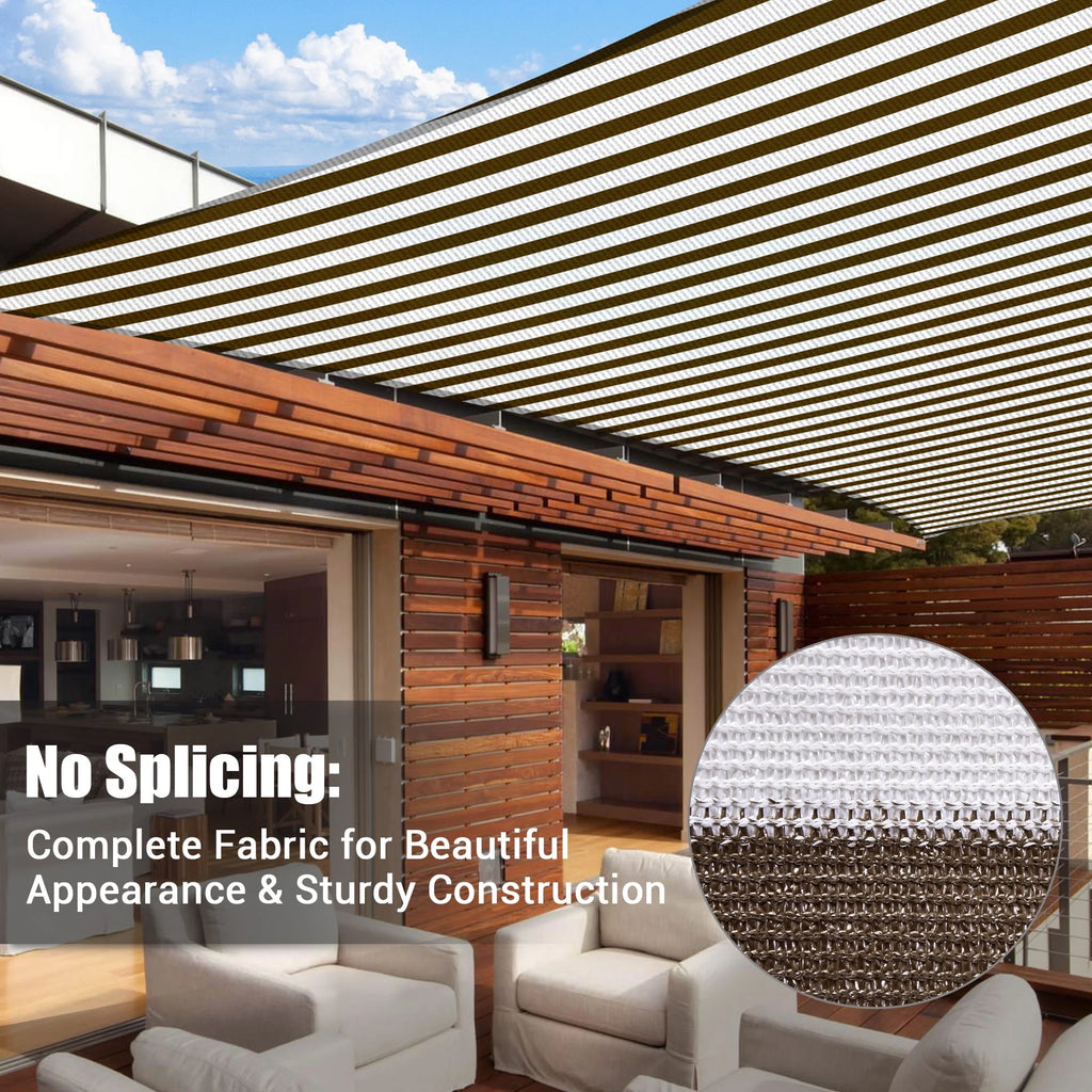 Coffee White Rectangle Sun Shade Sail I2847