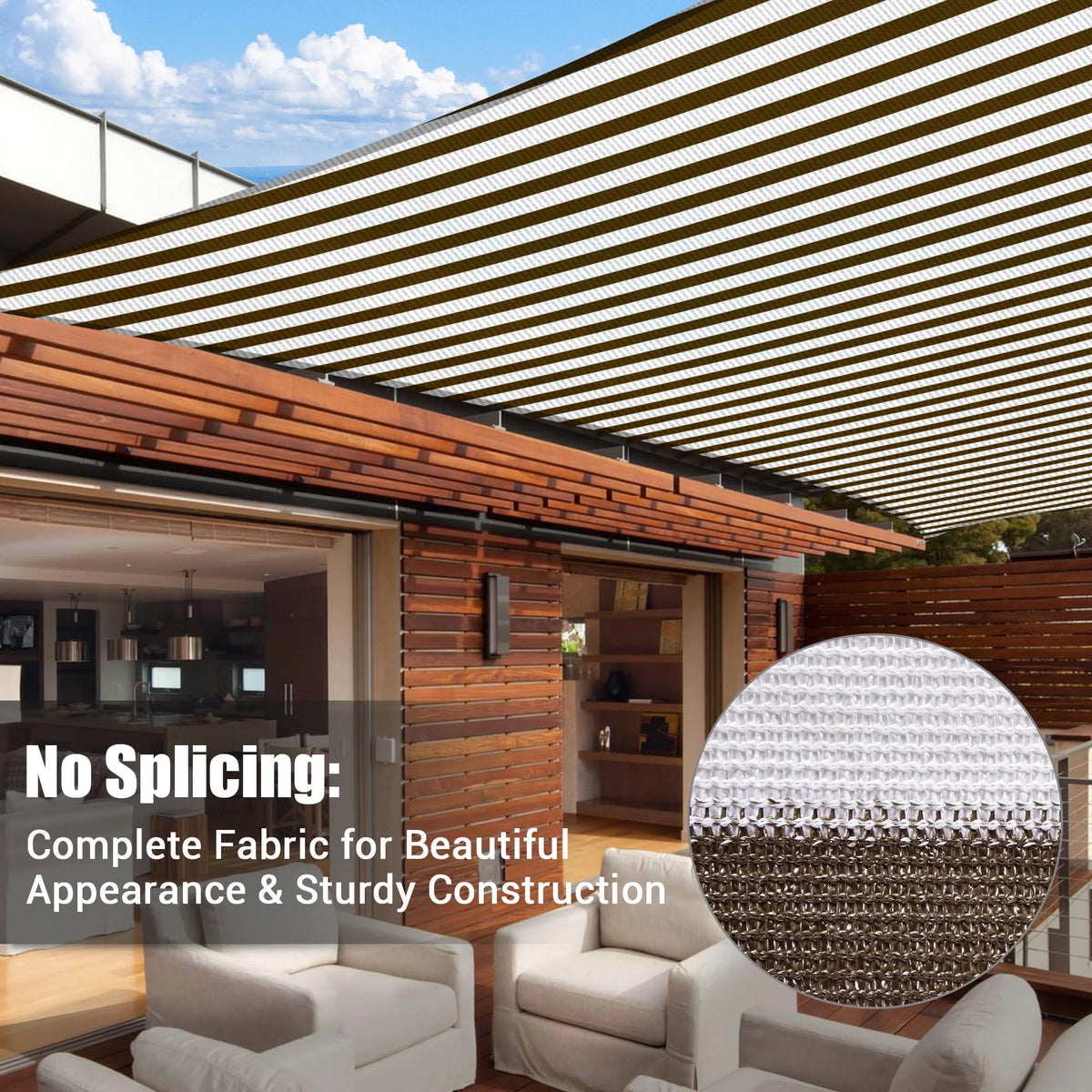 Coffee White Rectangle Sun Shade Sail I2847