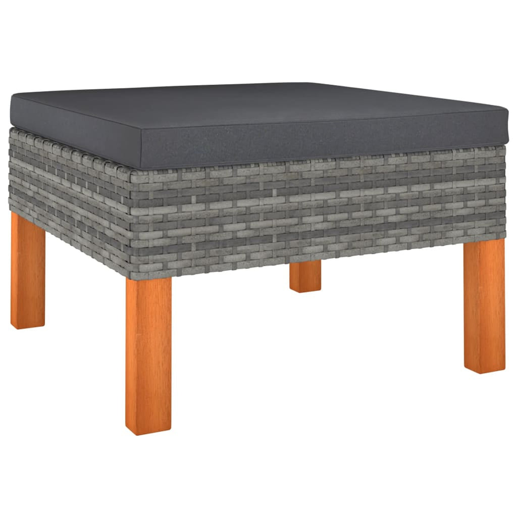 4 Piece Patio Set with Cushions Poly Rattan Gray R95687