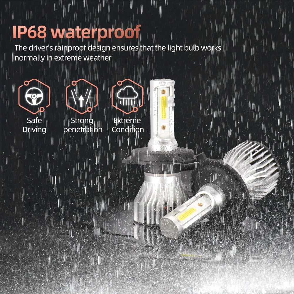 4x Combo LED Bulbs Kit Headlight Foglight White H4/9003+H11/H8 F8923