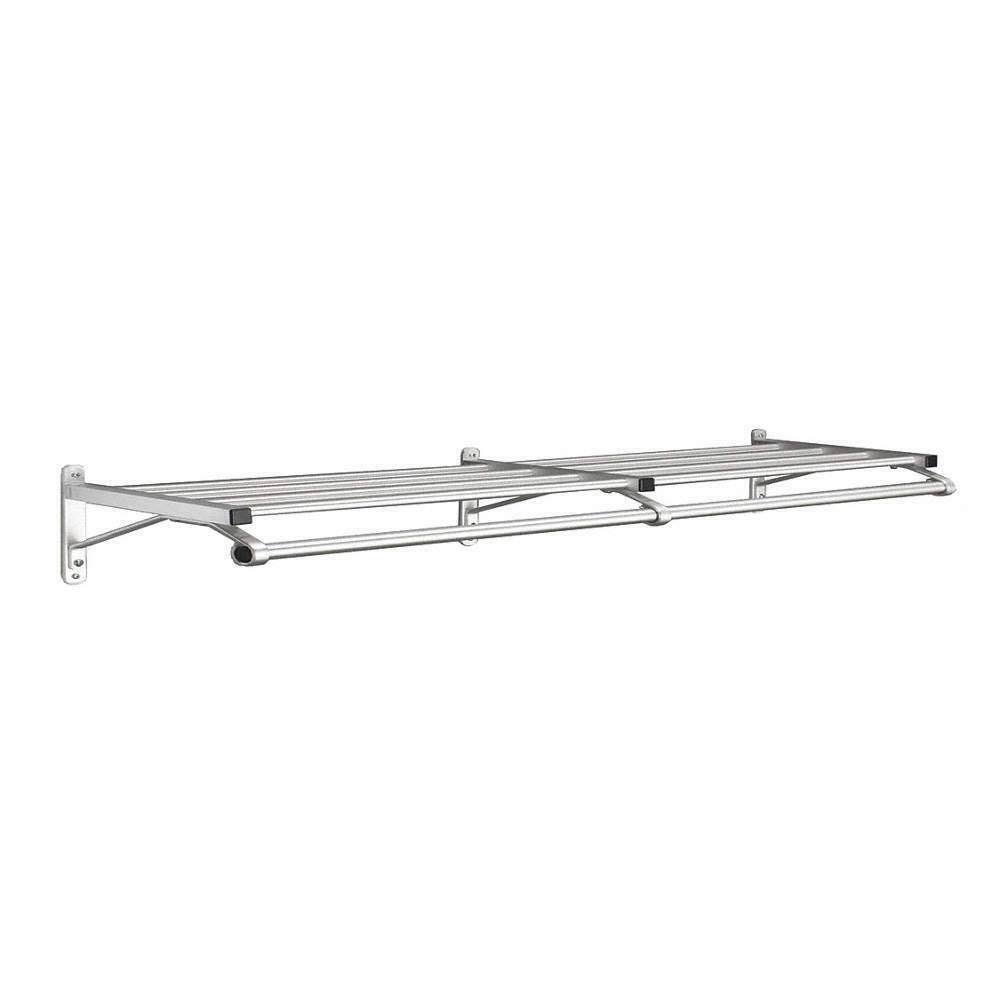 Satin Aluminum Coat Rack with 1 Shelf H9535