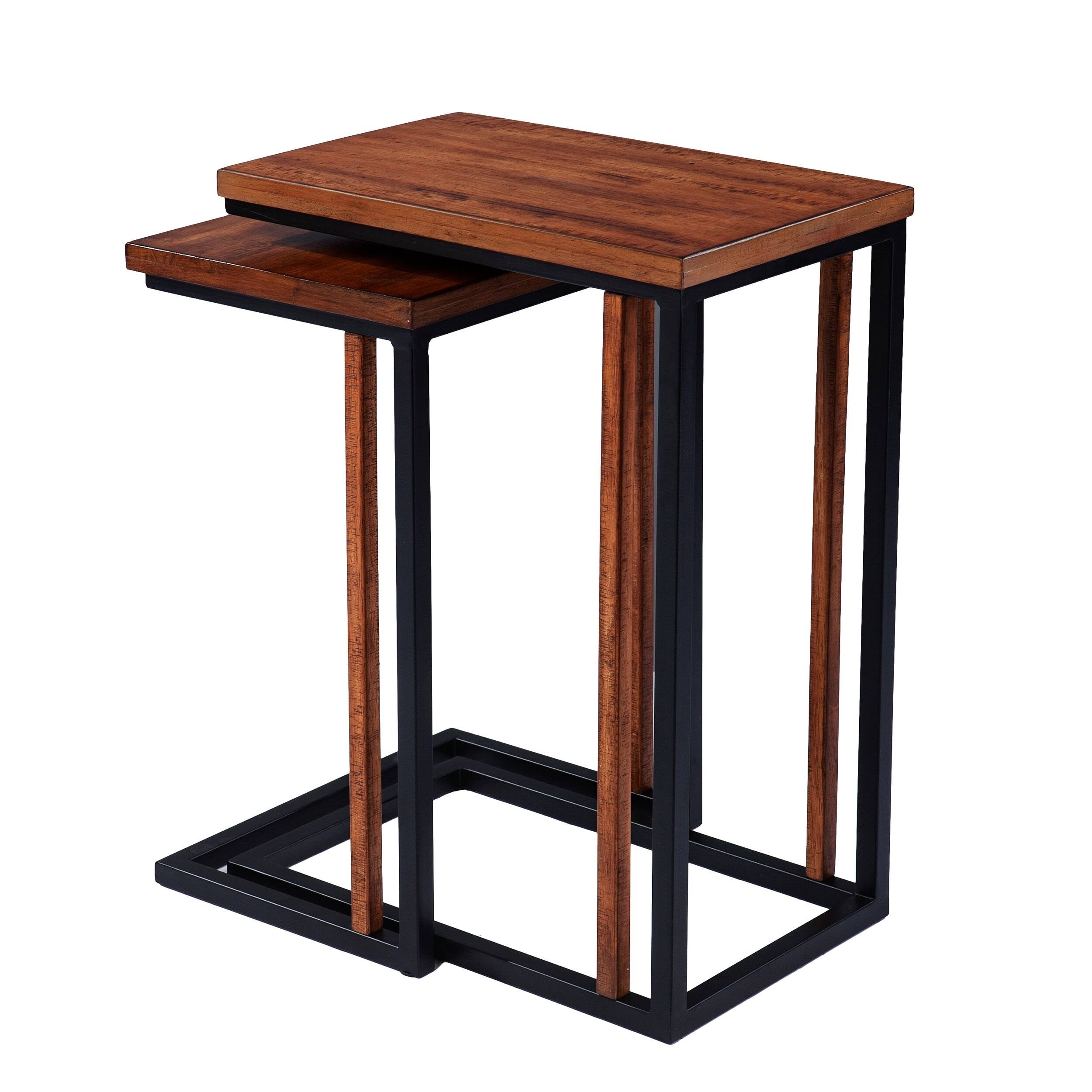 Brown Metal C-Table Set of 2 M688648