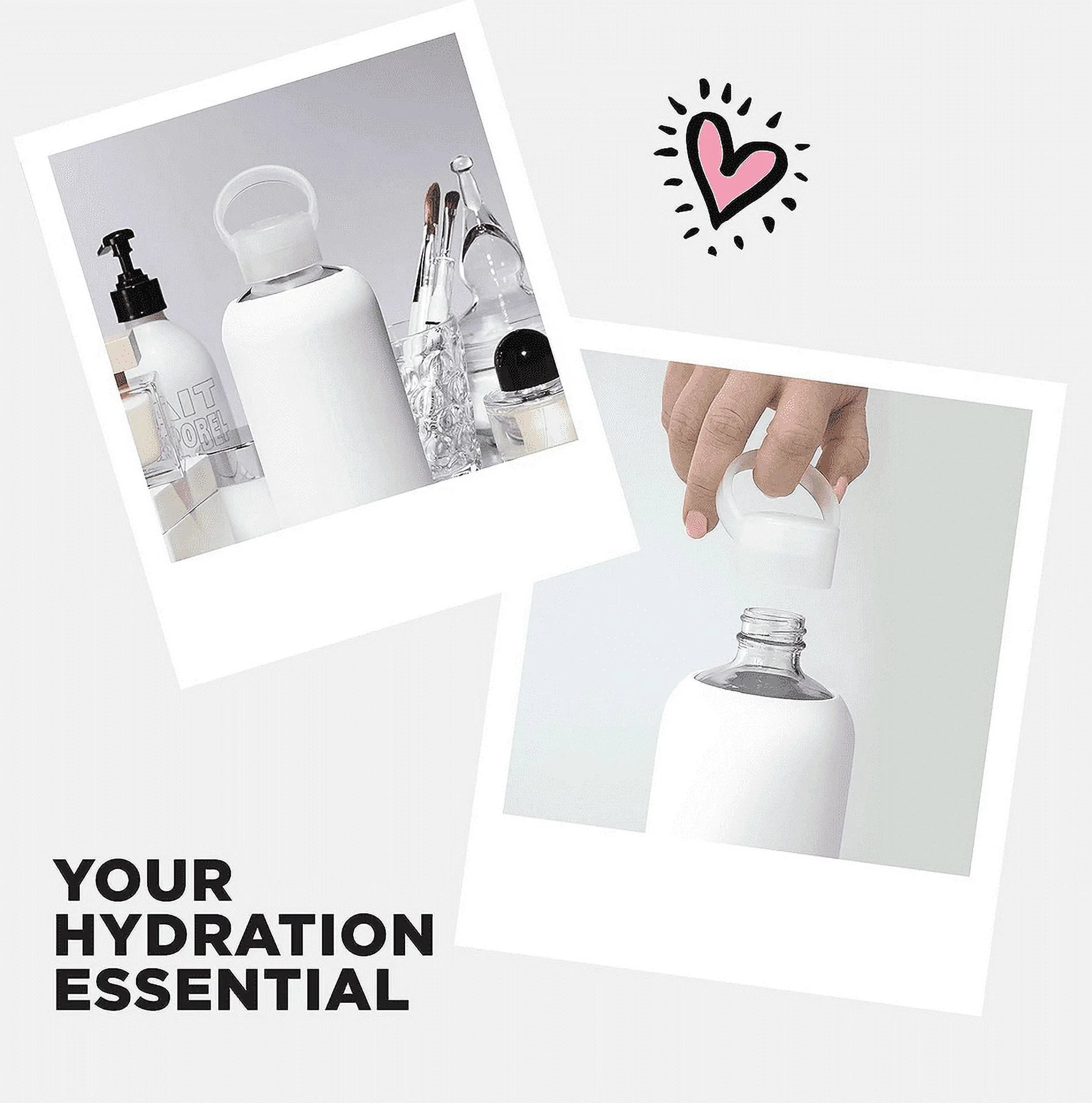 16oz Glass Water Bottle with Removable Silicone Sleeve I4895