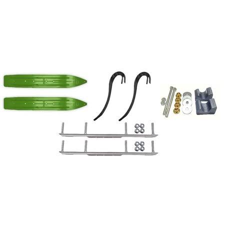 Green Hell Hound 7 1/4 inch Snowmobile Skis with 6 inch Shaper Bars Complete Kit W2733