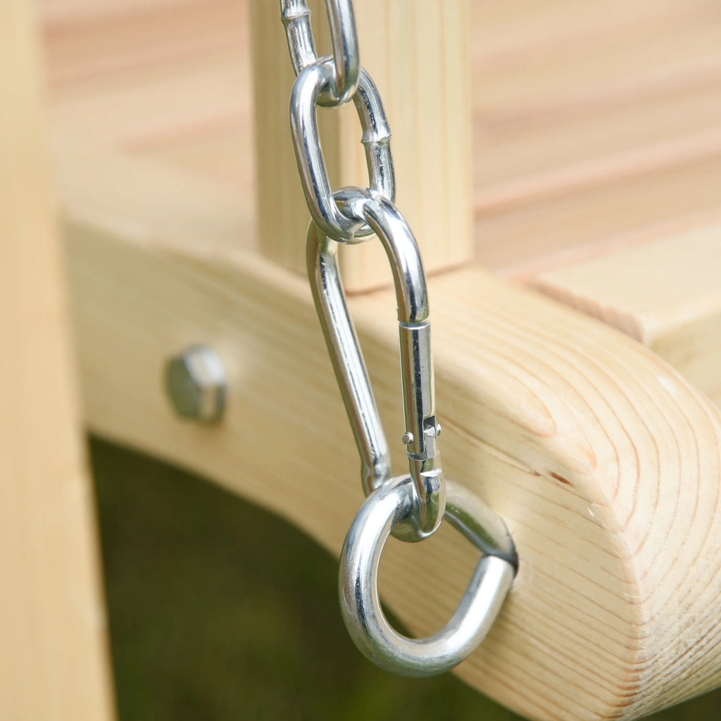 2-Person Outdoor Porch Swing with Wooden Stand E857