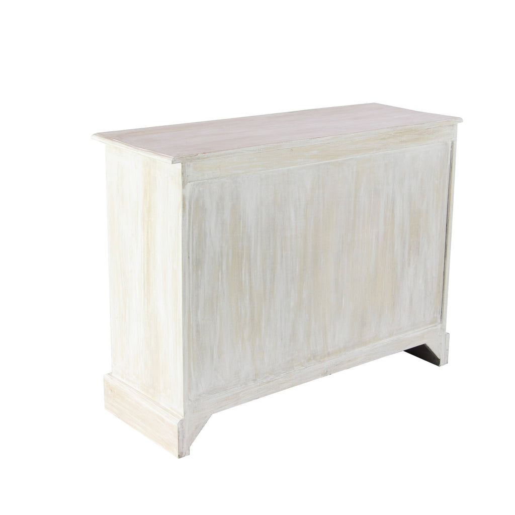White 6 Drawer Mahogany Wood and Glass Chest Cabinet H5002